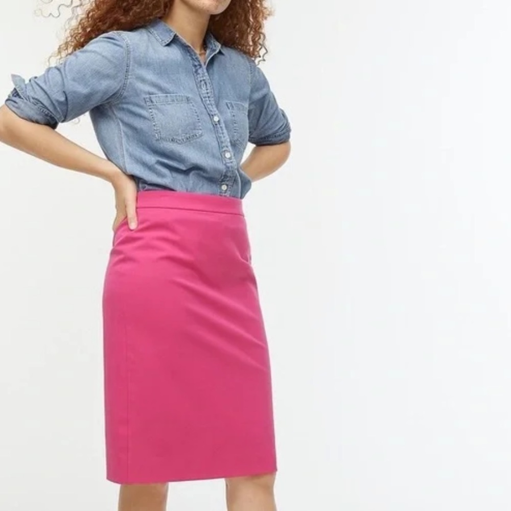 JCREW no.2 pencil skirt neon fuchsia NWT